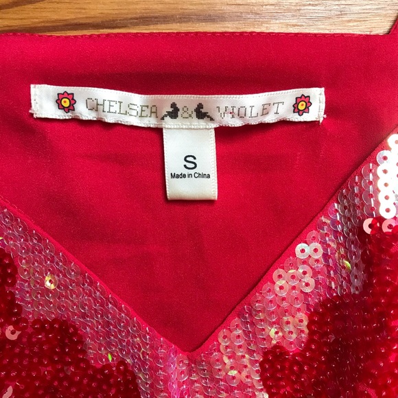 Chelsea & Violet Red Sequin Sheath Dress, GUC, S - Picture 3 of 14